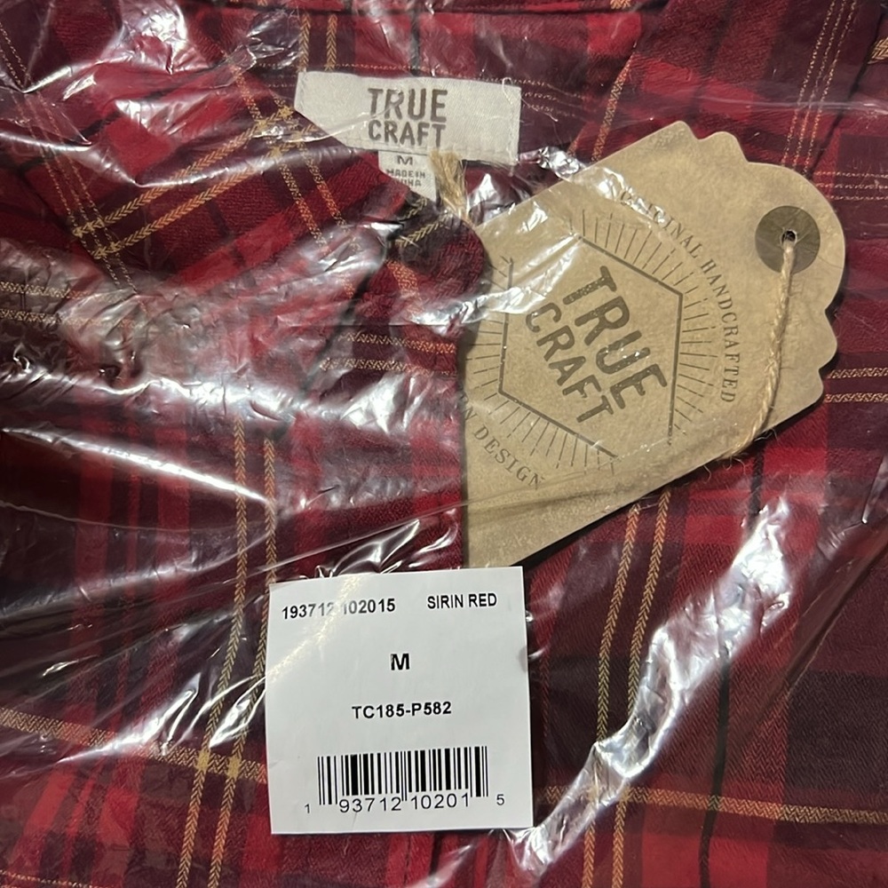 🔴CLEARANCE‼️ NWT🌲 TRUE CRAFT COTTON RED/BLACK PLAID LONG SLEEVE SHIRT Women’s M - Picture 6 of 8